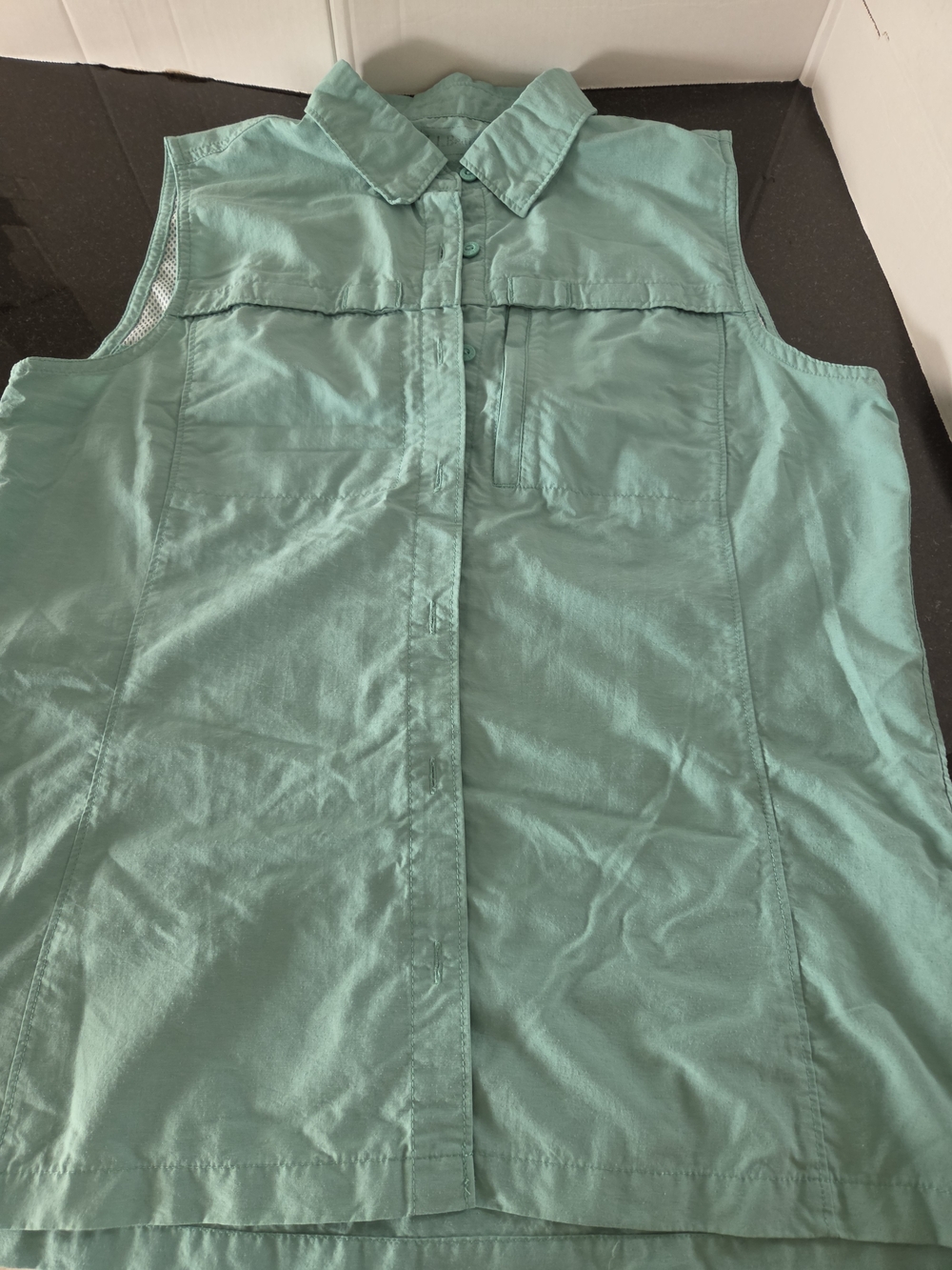 L.L. Bean Sleeveless Button-Down Top in Mint